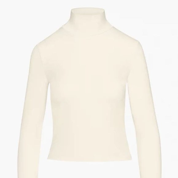 NEW Aritzia Babaton Everyday Mockneck Longsleeve in Birch - Picture 3 of 8
